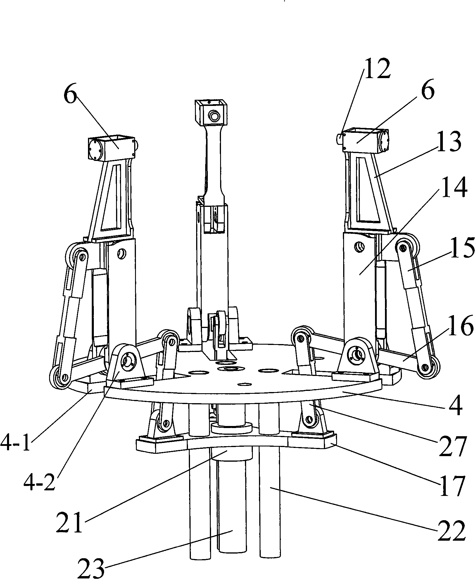Under-actuated three-arm non-cooperative target docking capture apparatus