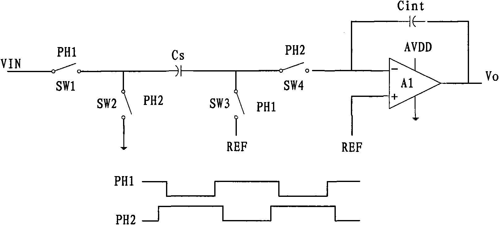 Analog signal sampling circuit and switch capacitance circuit