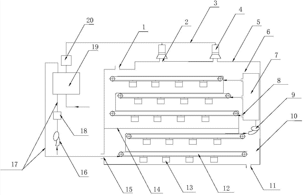 Multi-layer belt type drying system