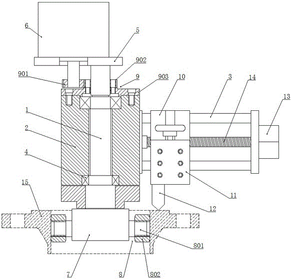 Flange end face machining device