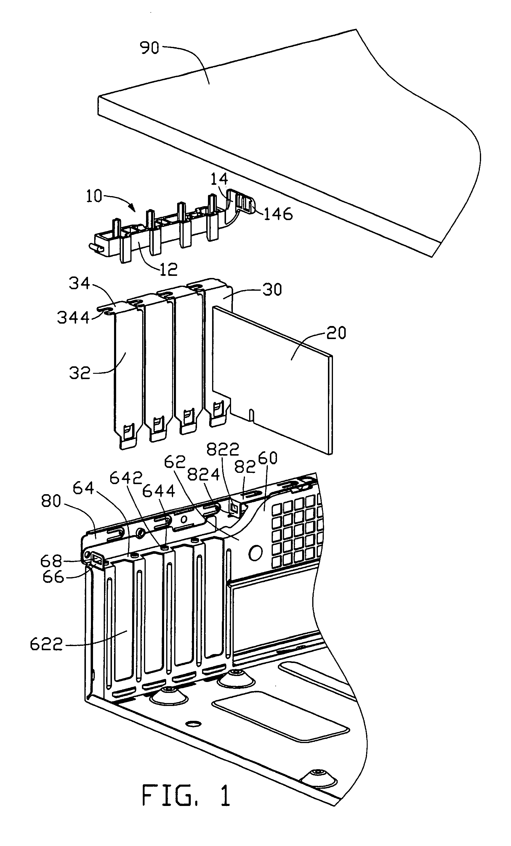 Mounting device for mounting expansion cards in computer enclosure