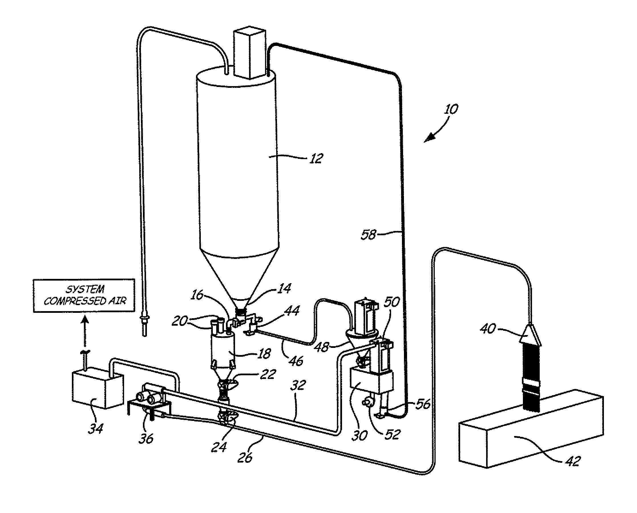 Fluidized bed carbon dioxide scrubber for pneumatic conveying system