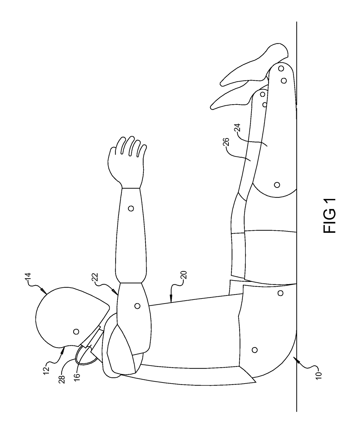 Joint assembly for crash test dummy