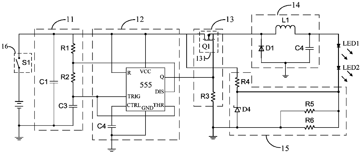 A step-down constant current LED driving circuit, driving device and lighting system
