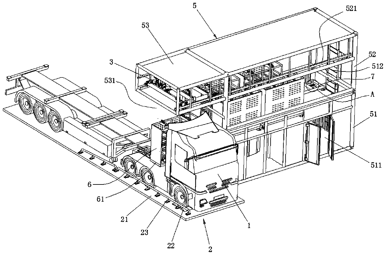 Heavy truck battery unilateral replacement station