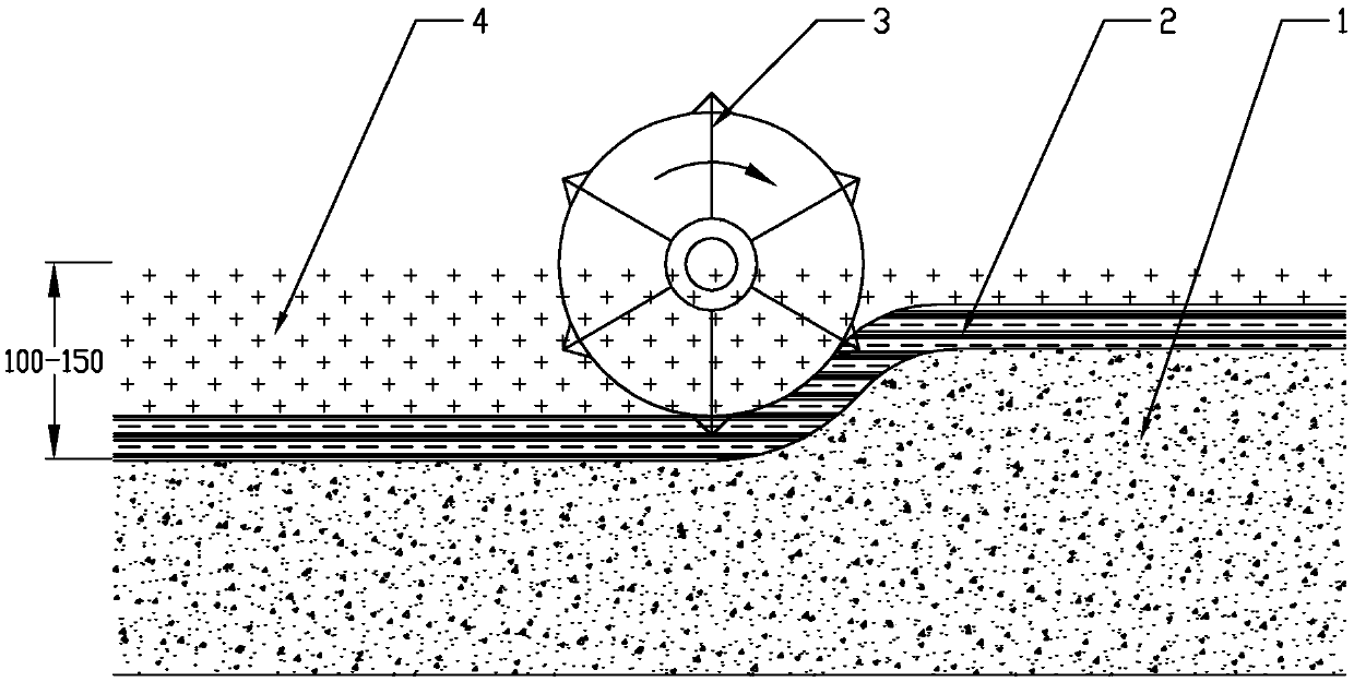 Cultivation method for returning whole straw to paddy field and special harrowing and burying roller device