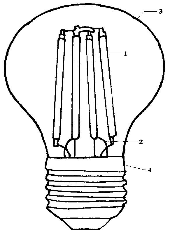 Fluorescent powder conversion type filament lamp for plant growth