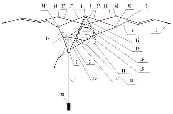 Head carrying and hand holding eccentric umbrella