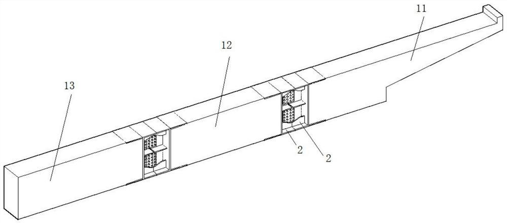 Prefabricated assembly type steel-concrete mixed cantilever structure system for widening road and construction method