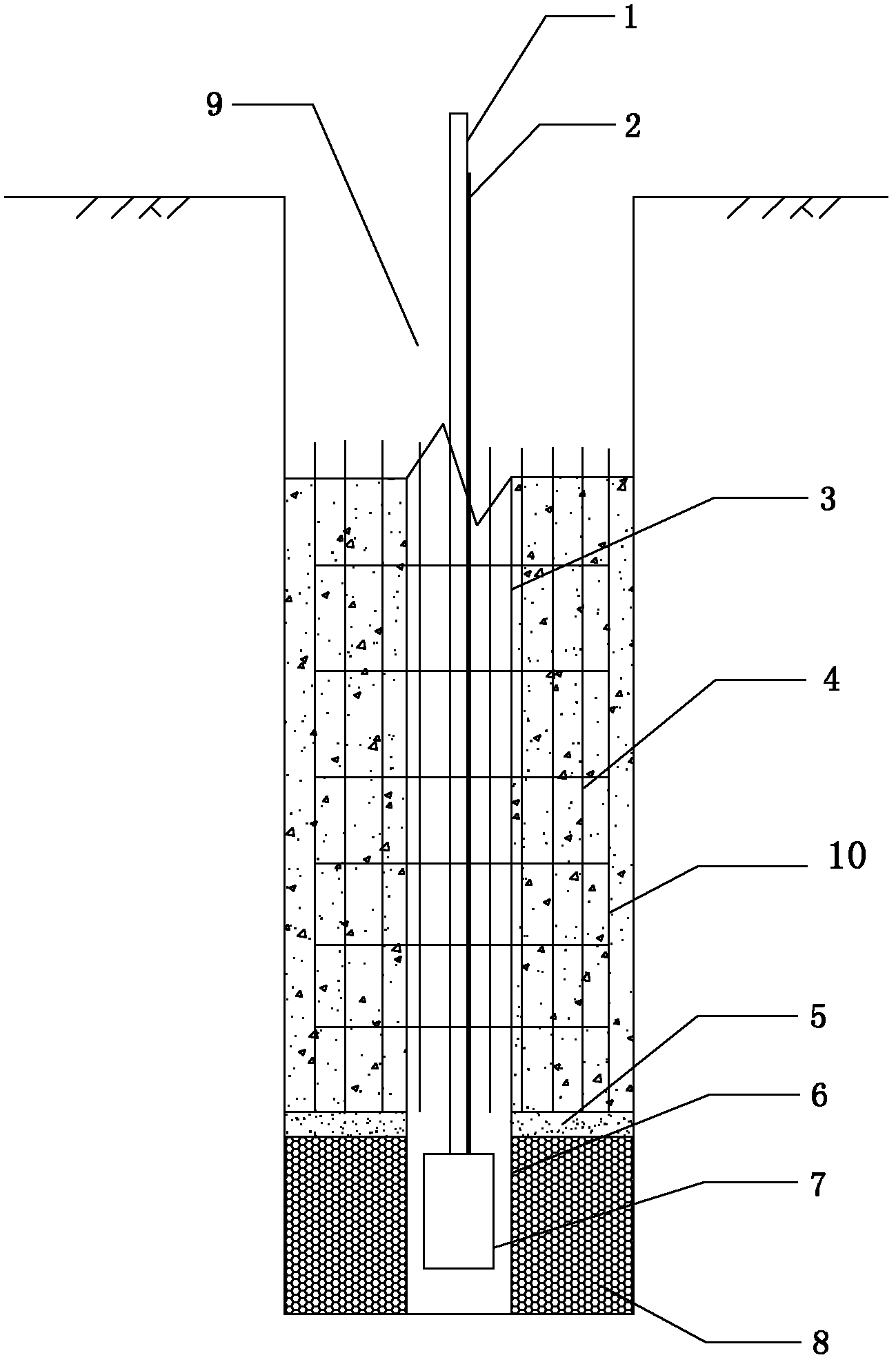 Method for dewatering foundation pit by using bored cast-in-place pile
