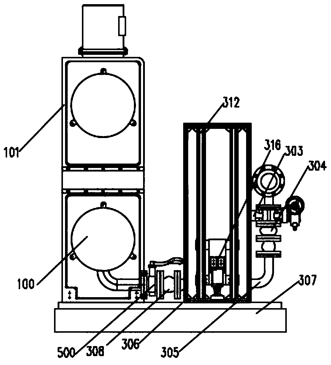 Box type non-negative-pressure automatic-switching variable-frequency water supply system