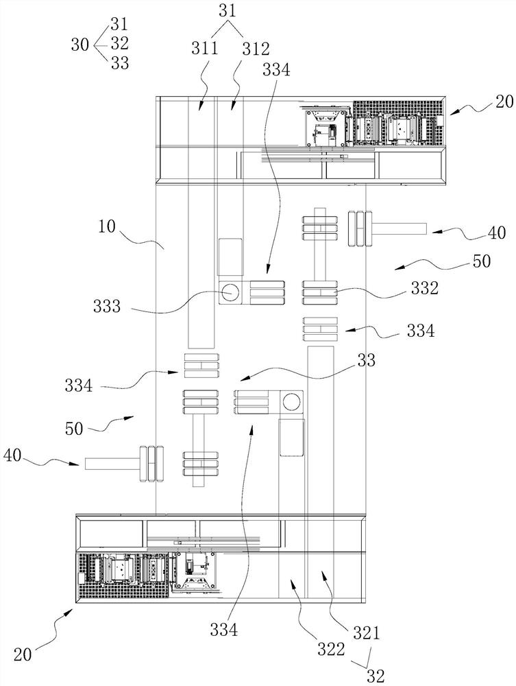 Interactive feeding type power battery cutting and stacking machine and battery cell cutting and stacking forming method