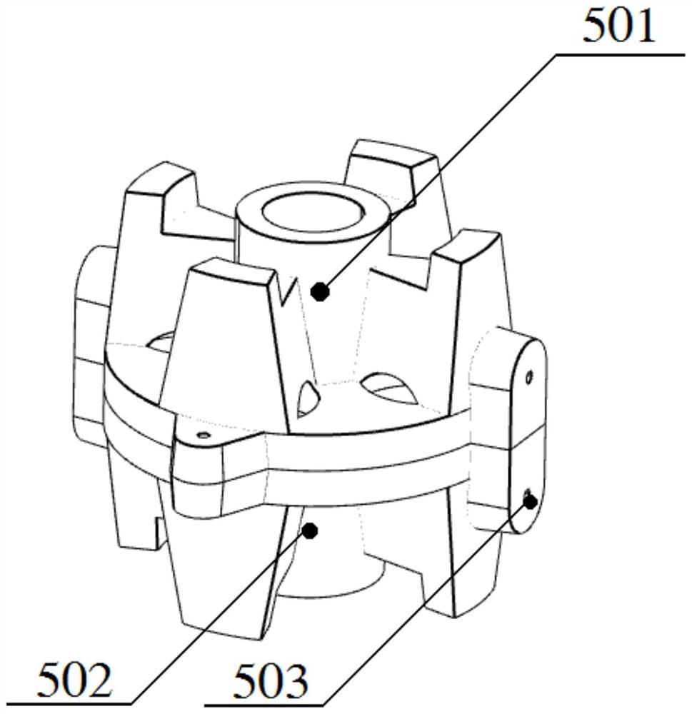 Unloading device suitable for taking and closing multi-size molds