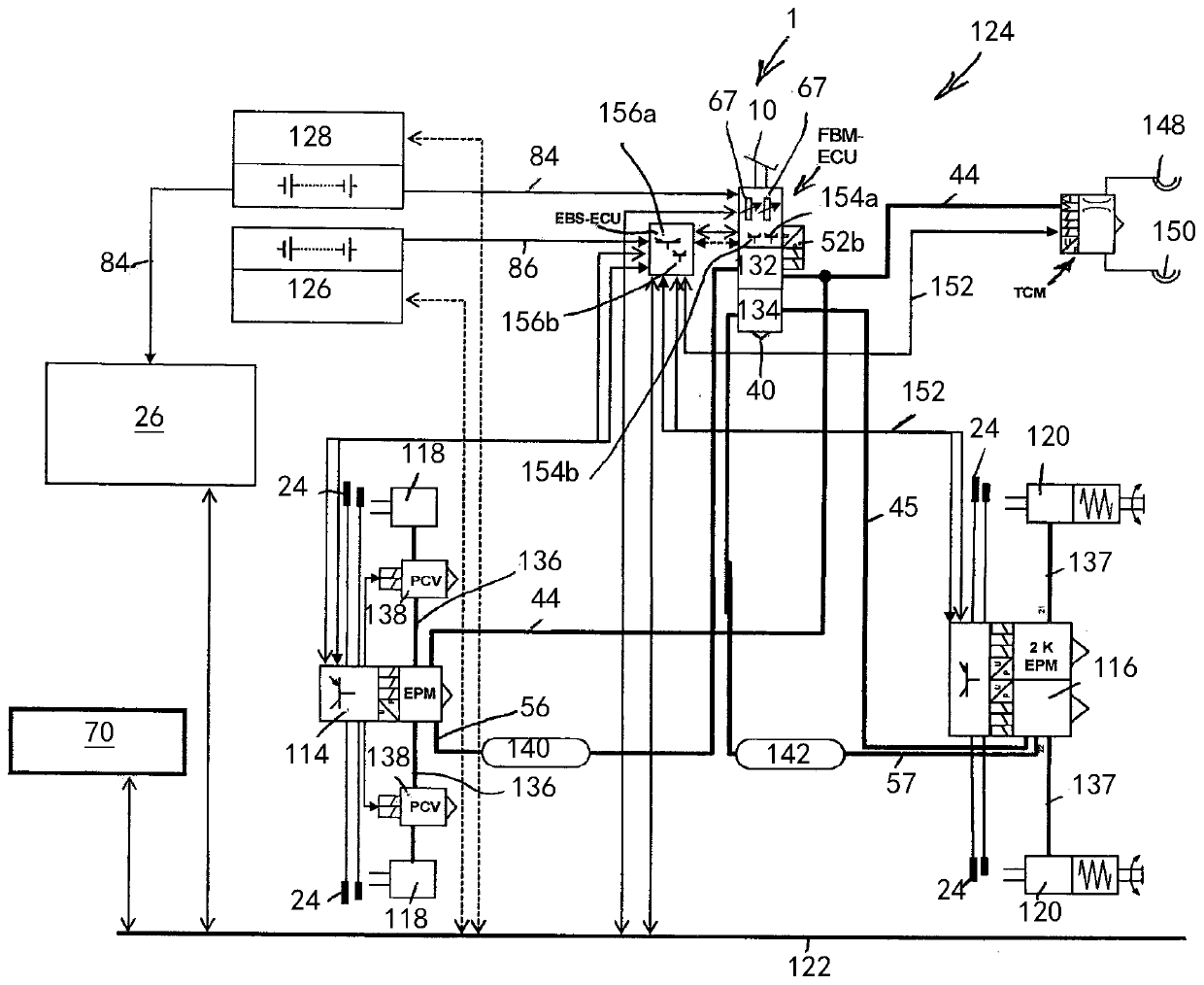 Electric apparatus of vehicle having an at least partly electric braking and steering device
