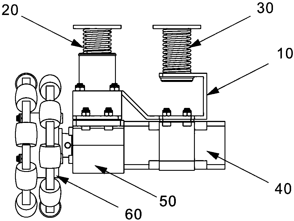 Linear Suspension and Shock Absorption Device for Wheeled Mobile Robot Chassis