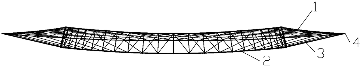 Large-span upper layer connection square-shaped and inner ring saddle-shaped double-layer cable strut tension structure