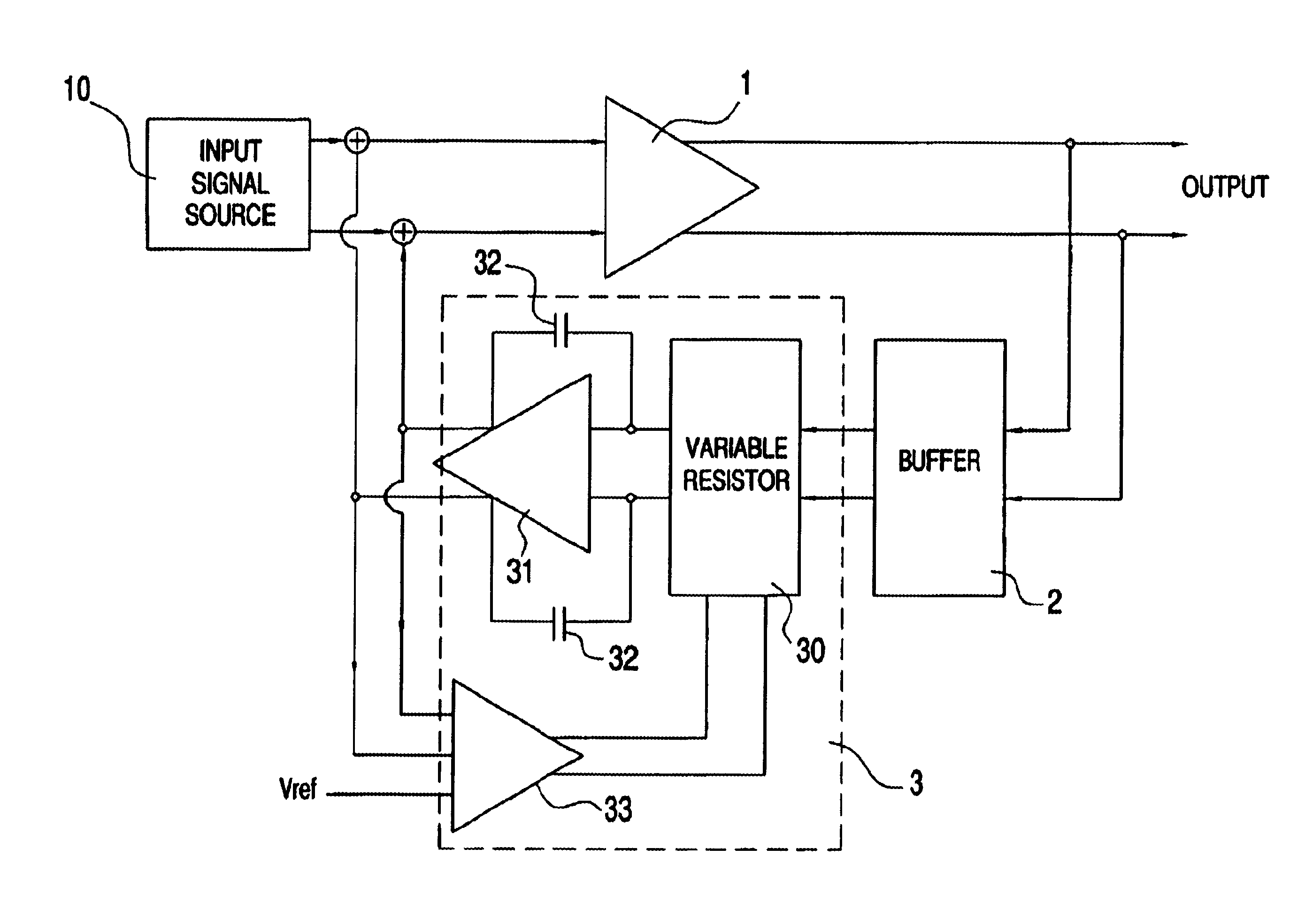 Gain amplifier with DC offset cancellation circuit