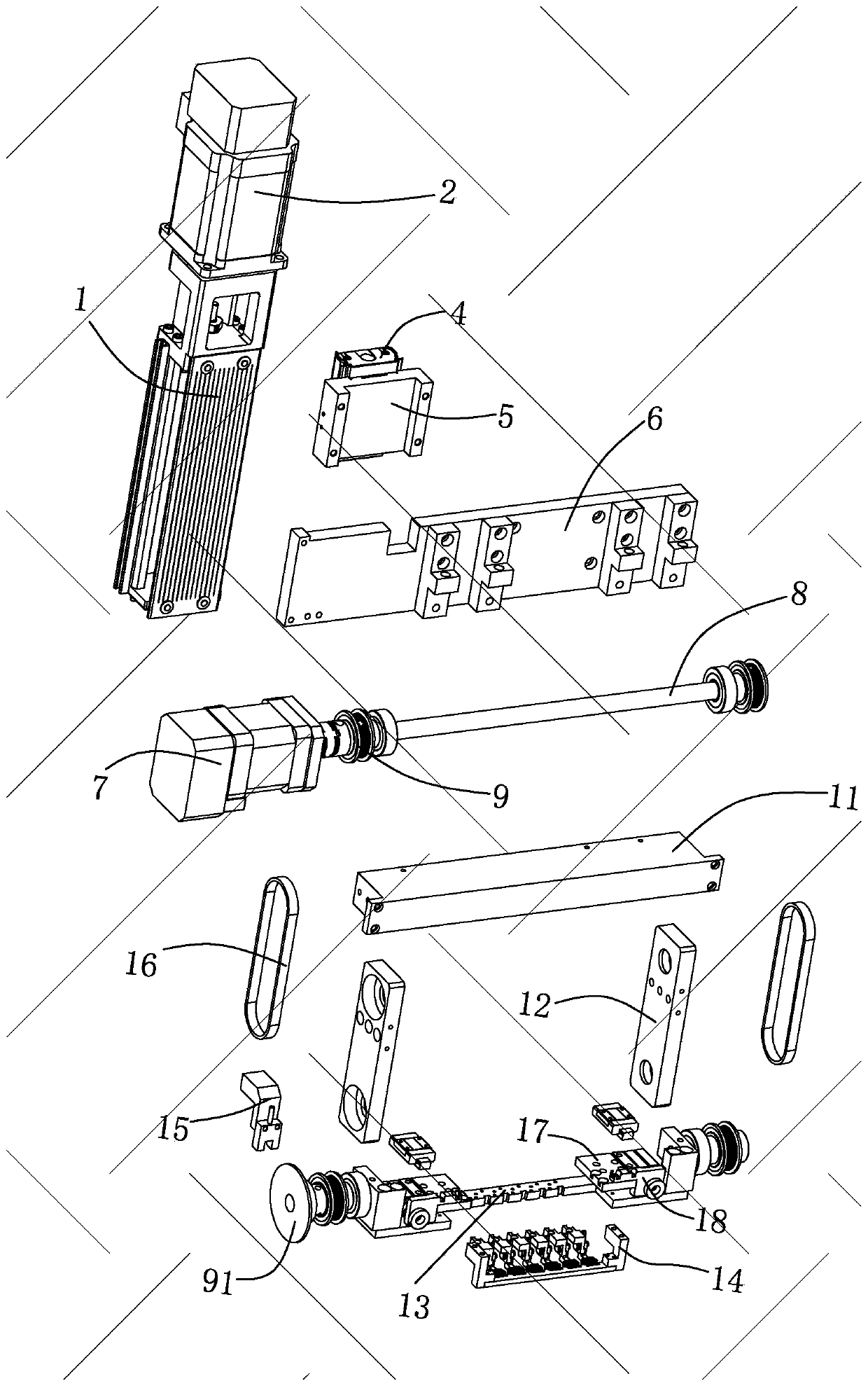 Mechanical frame part of pavement asphalt block flexible damage detector