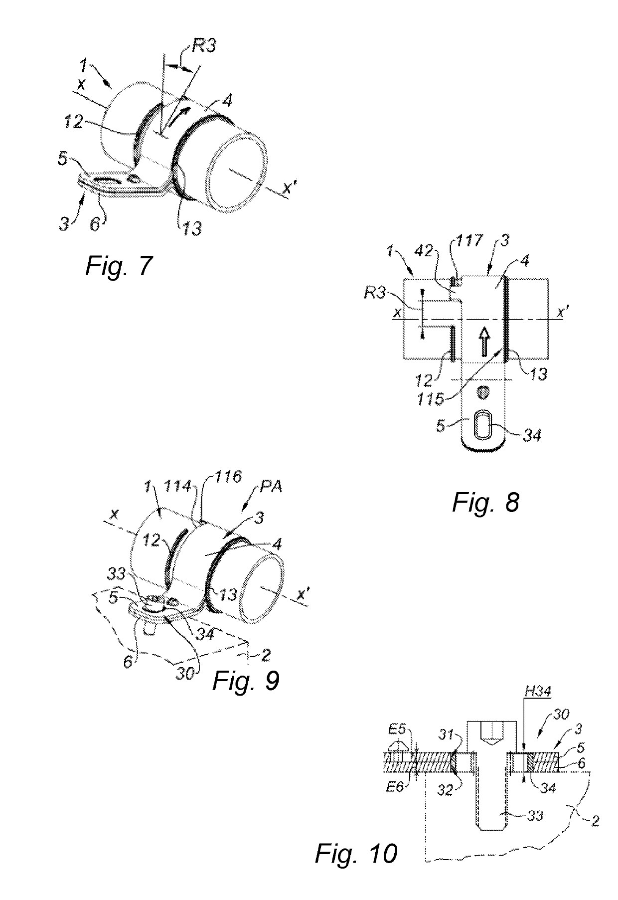 Method for fastening a conduit on a support by means of freely adjustable captive flanges