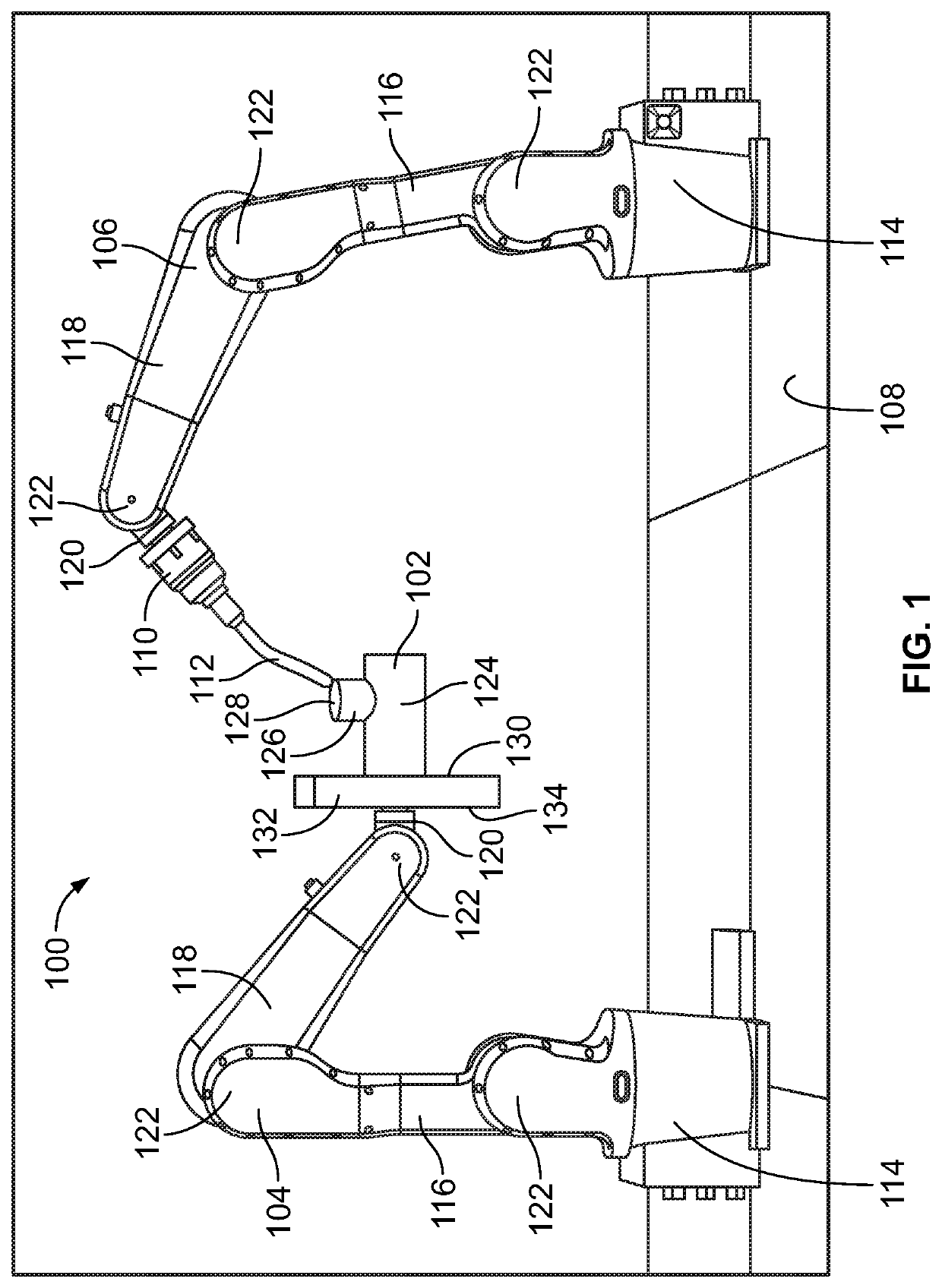 Additive manufacturing system and method using robotic arms