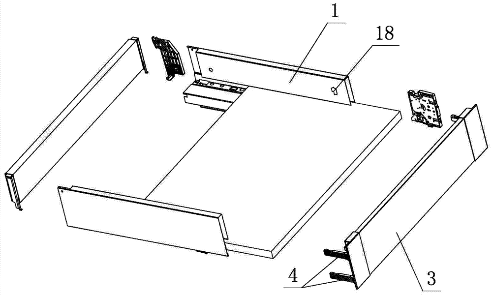 Front panel swing unlock structure of furniture drawers