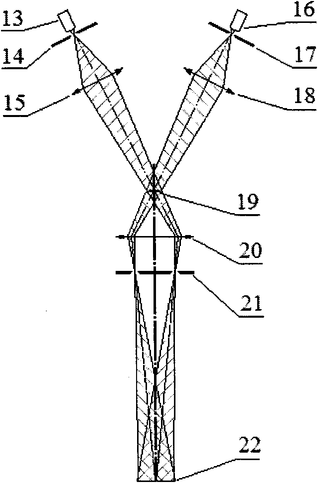 High-magnification three-dimensional imaging microscope based on double-light source off-axis illumination and imaging method