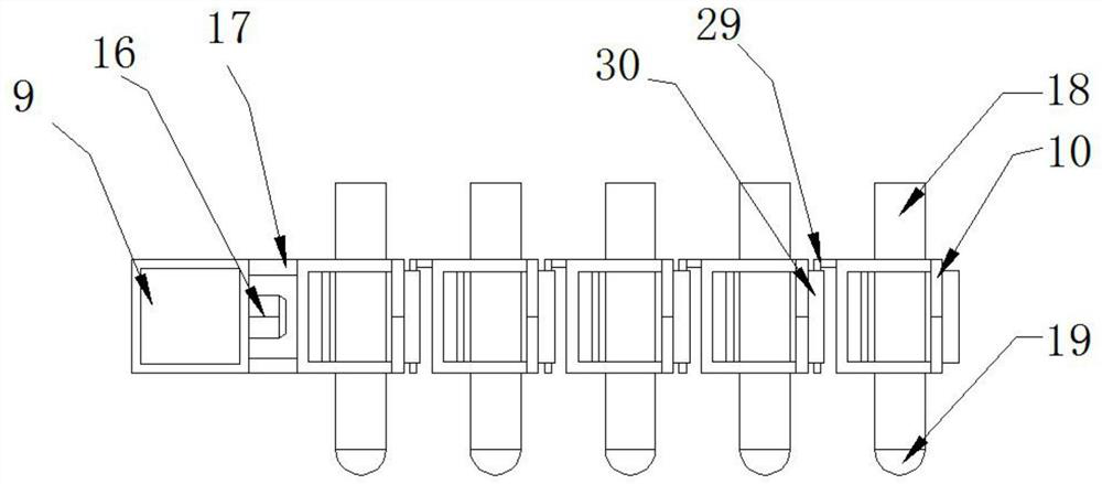 Sectional type length-adjustable portable manual snow pushing machine