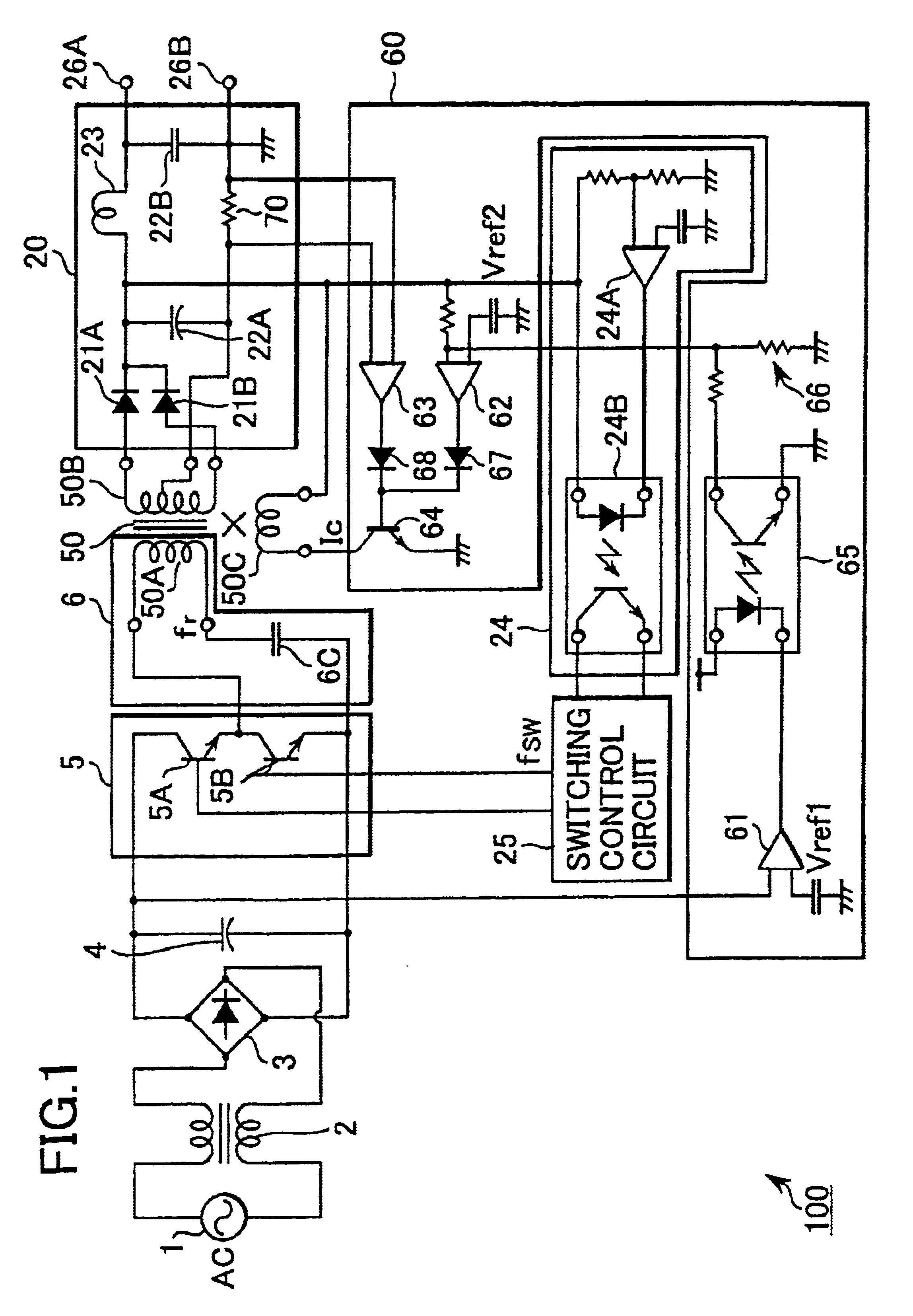 Resonance type switching power supply unit