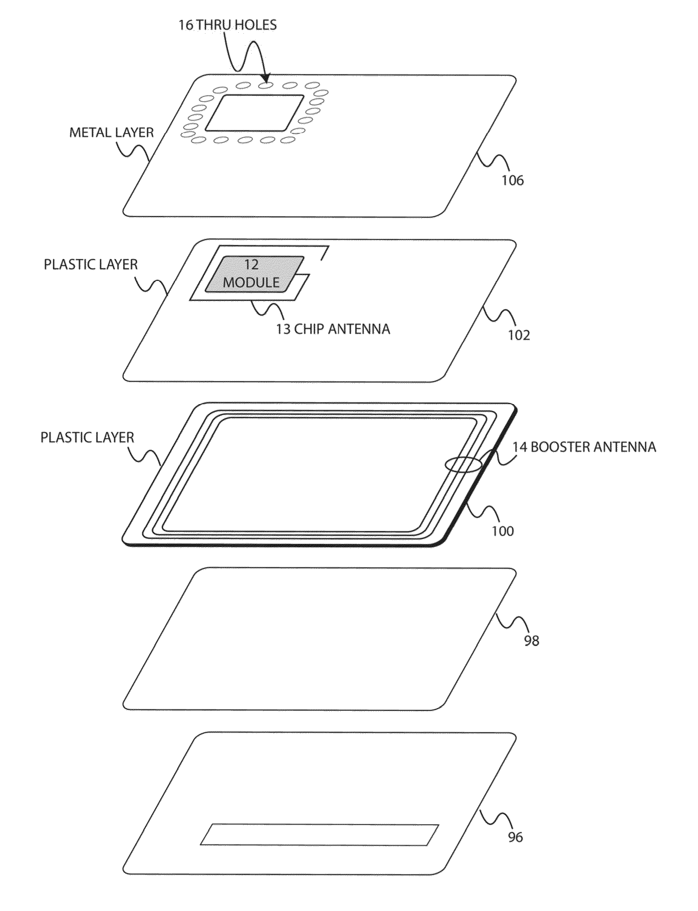Metal card with radio frequency (RF) transmission capability
