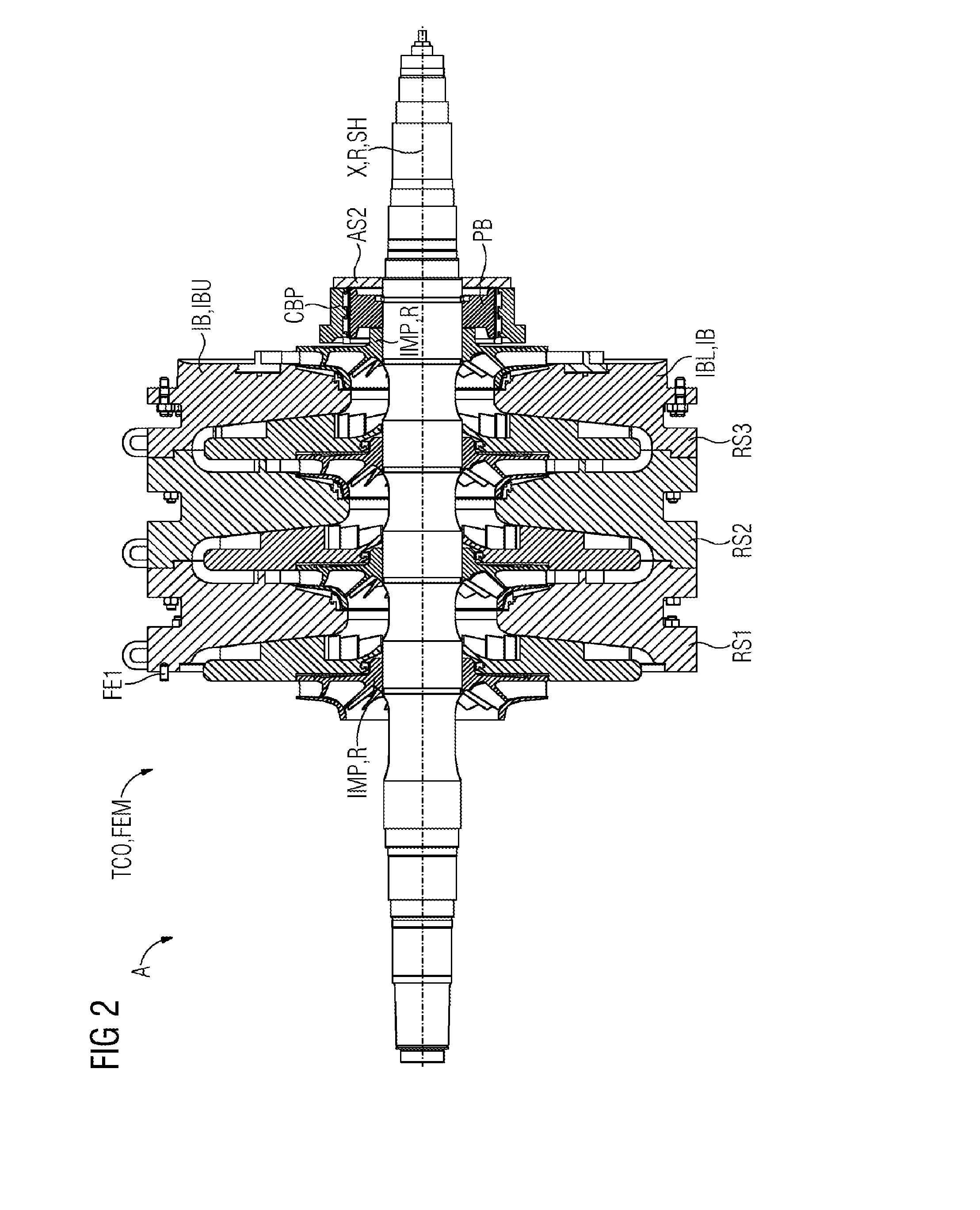 Arrangement of components in a fluid energy machine and assembly method