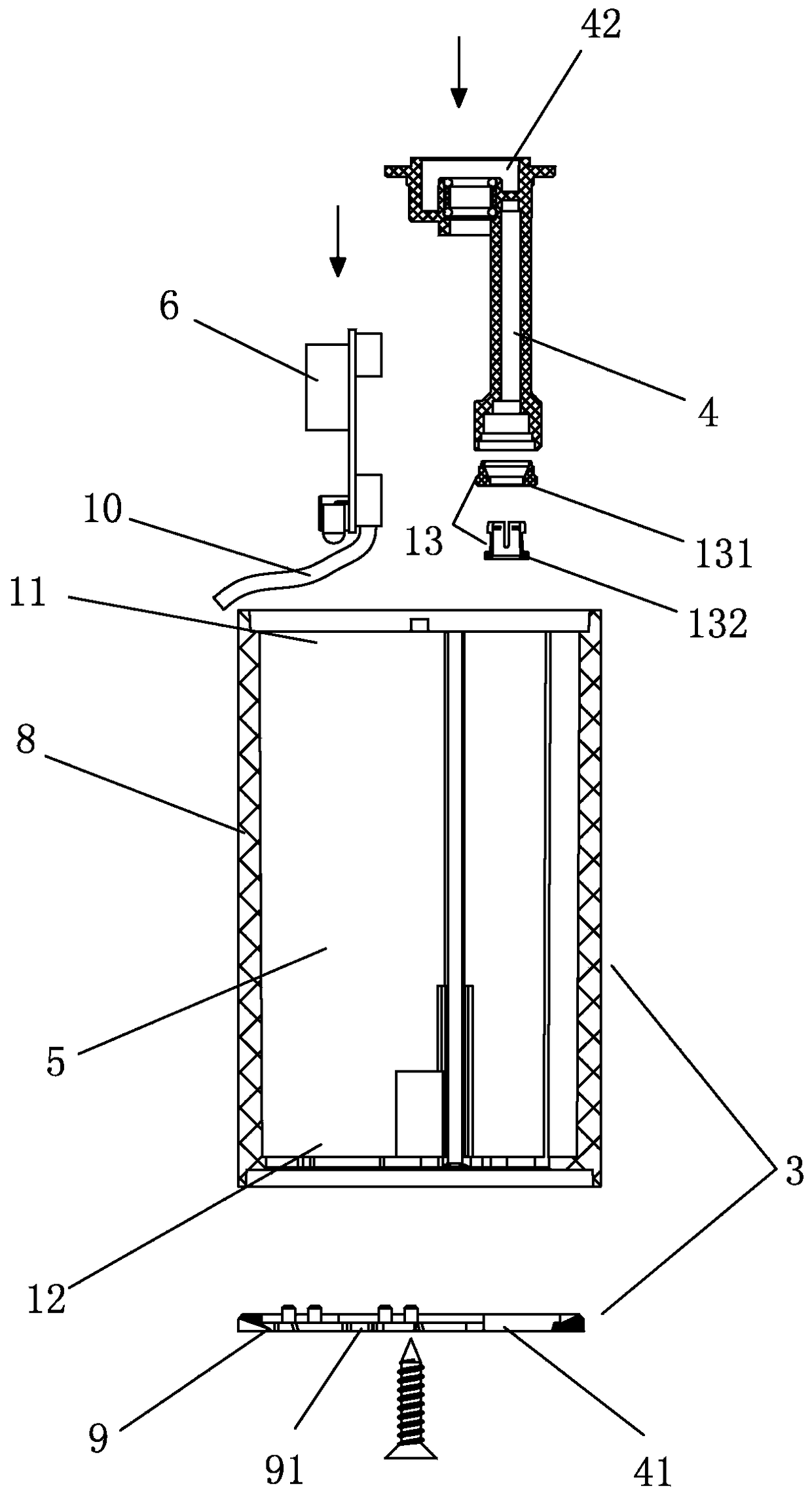 Hydropower integrated UV lamp assembly structure