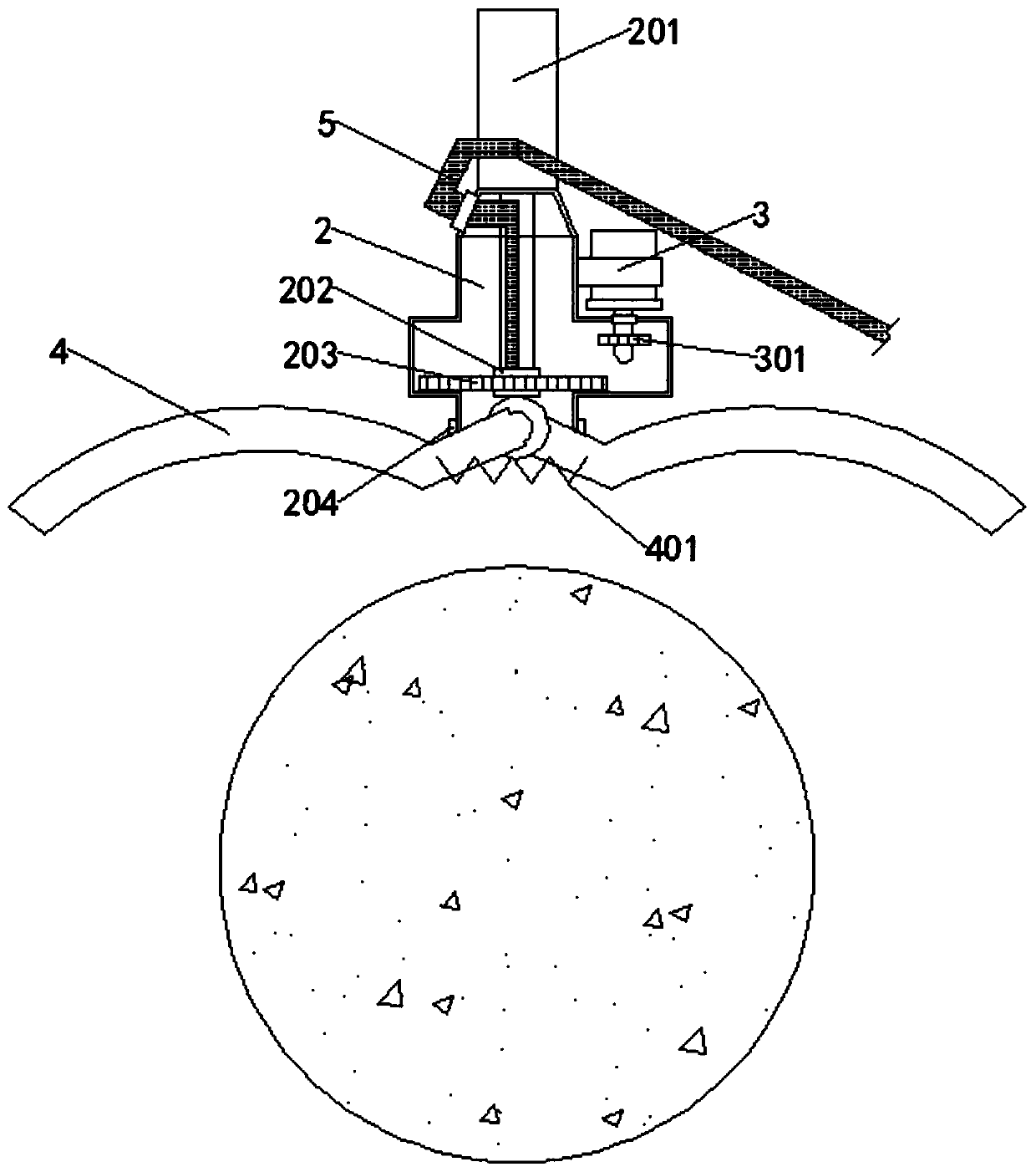 Fixed-point lifting laver (Porphyra) stripping device for spherical laver culture balls
