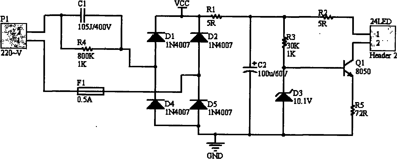 LED (light-emitting diode) lighting circuit