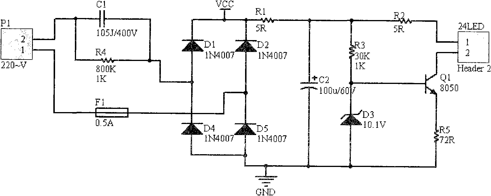 LED (light-emitting diode) lighting circuit
