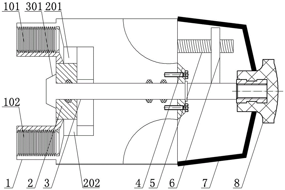 Knob-type two-way valve