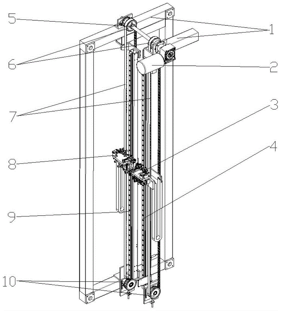 A film cutting mechanism of a vertical glass laminating machine