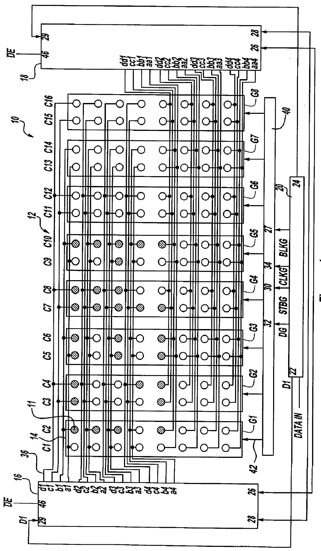 Drive system for vacuum fluorescent display and method therefor