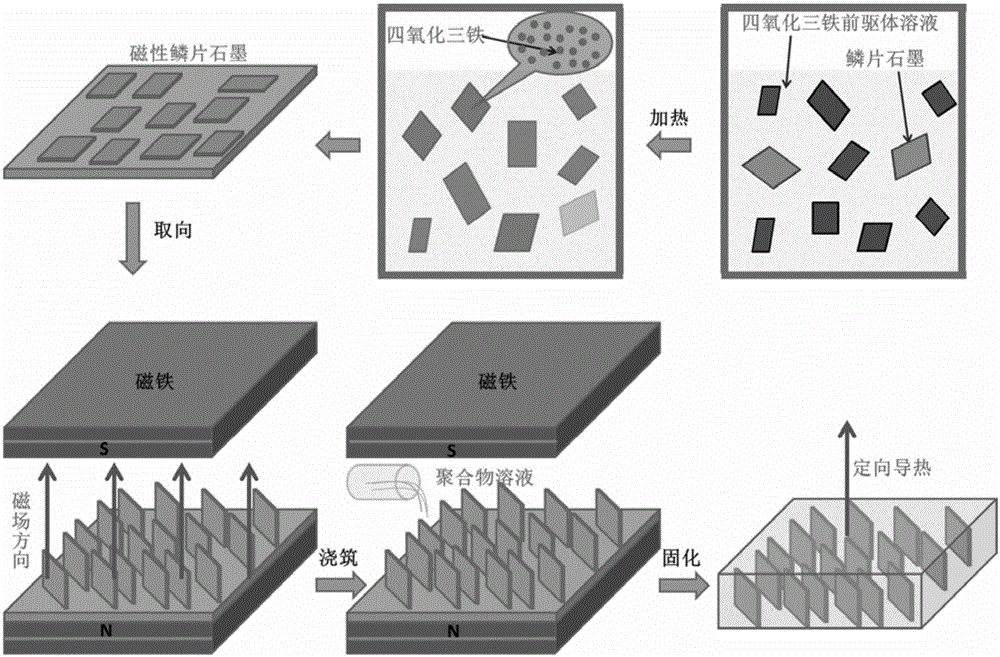 High-directional-thermal-conductivity carbon/polymer composite material and preparation method