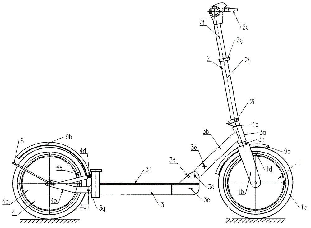Foldable portable bicycle