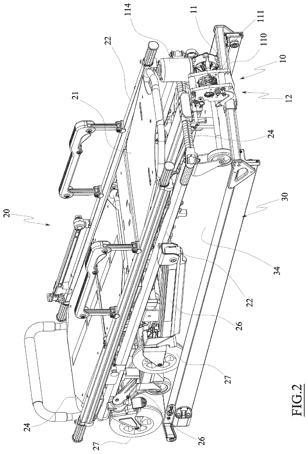 Auxiliary loading device of a stretcher