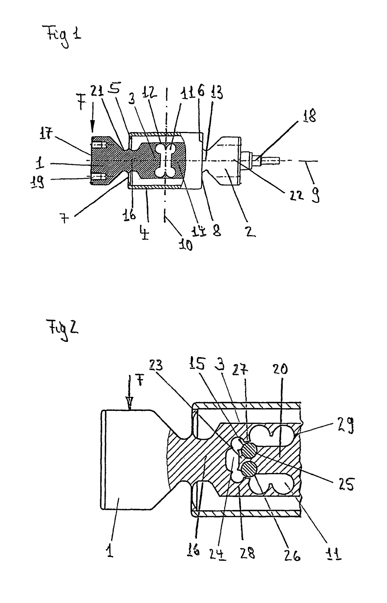 Hermetic weighing cell having overload protection