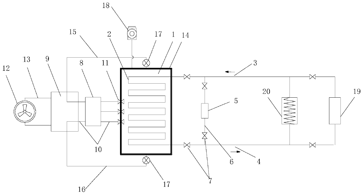 Air conditioner temperature adjustment-control unit utilizing high-pressure and low-pressure conversion