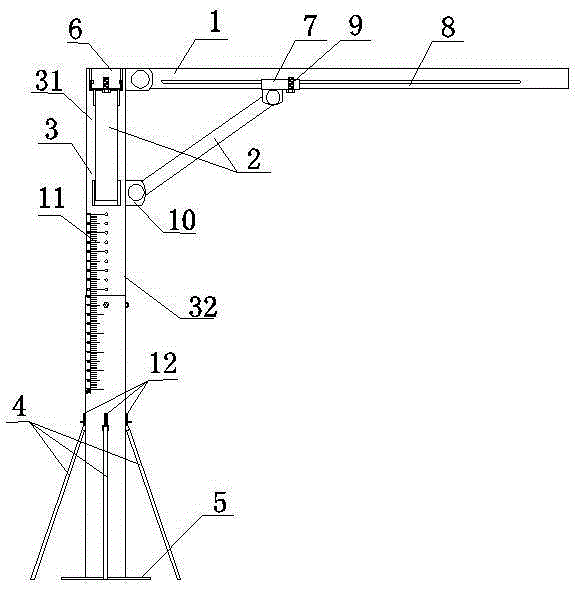 Umbrella-type template supporting system