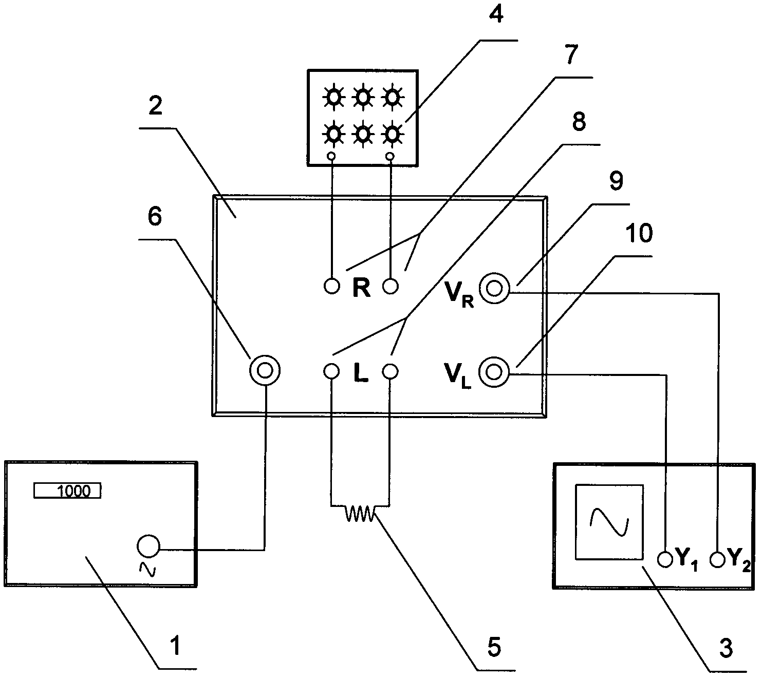 Device for measuring inductance by using oscillometric method