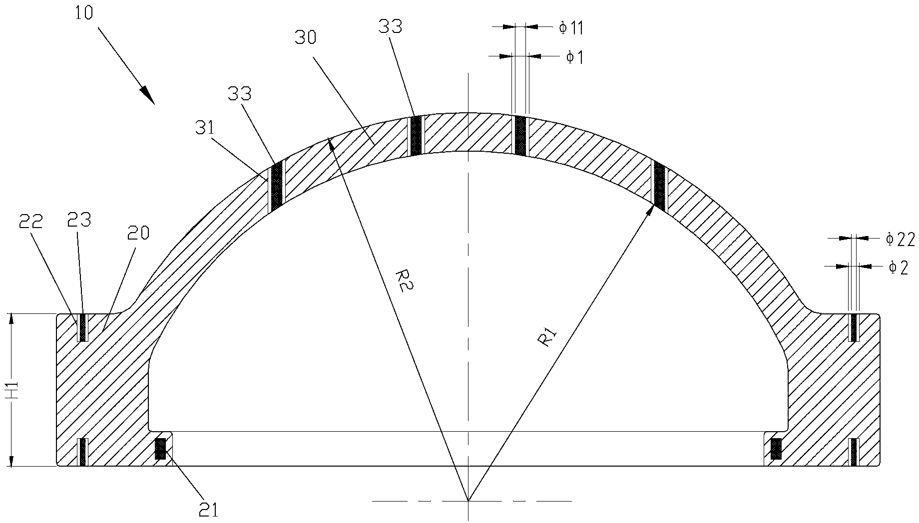 Sampling method for quality detection of entire top cover forging of reactor pressure vessel