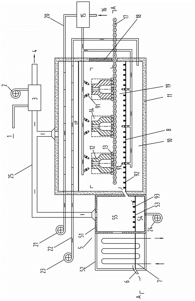 Device and method for pneumatically removing sands from casting and recovering sands