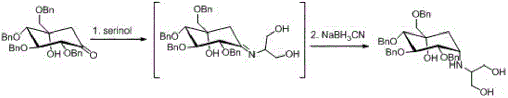 Process for preparing tetrabenzyl-voglibose hydrochloride