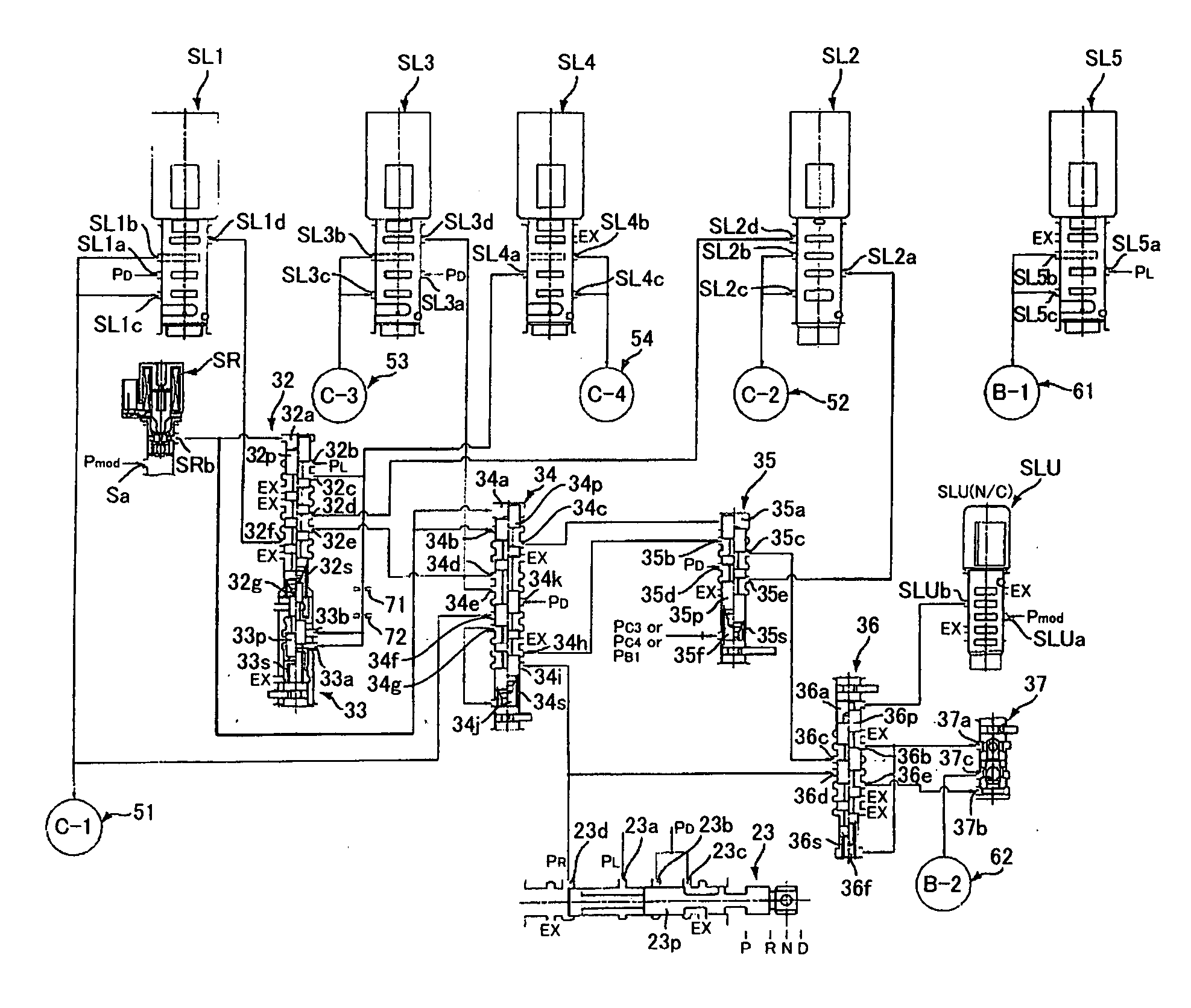 Hydraulic control apparatus for a multi-stage automatic transmission