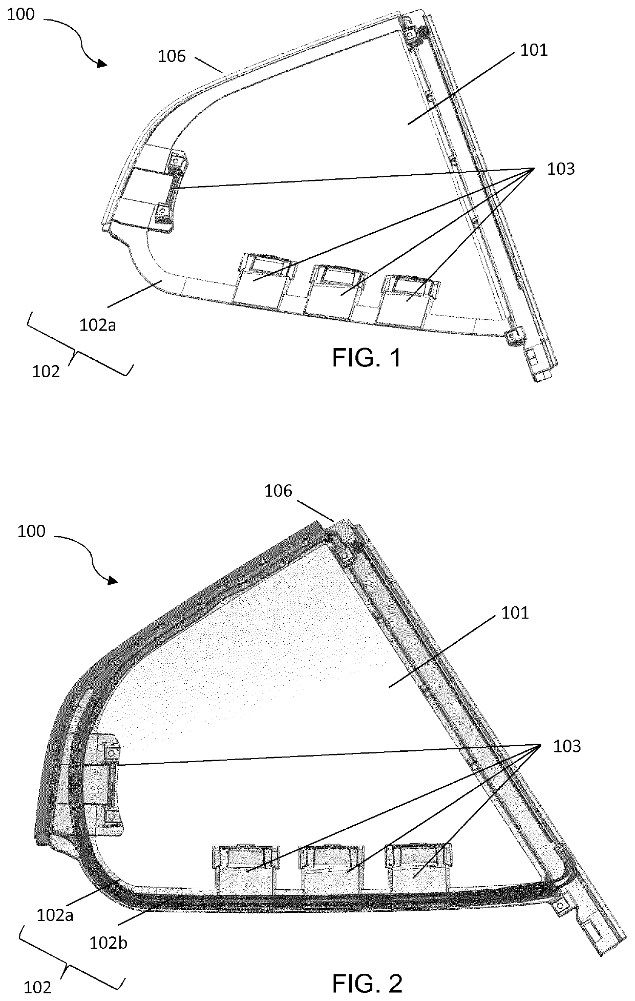 Window unit comprising a glazing panel and a frame