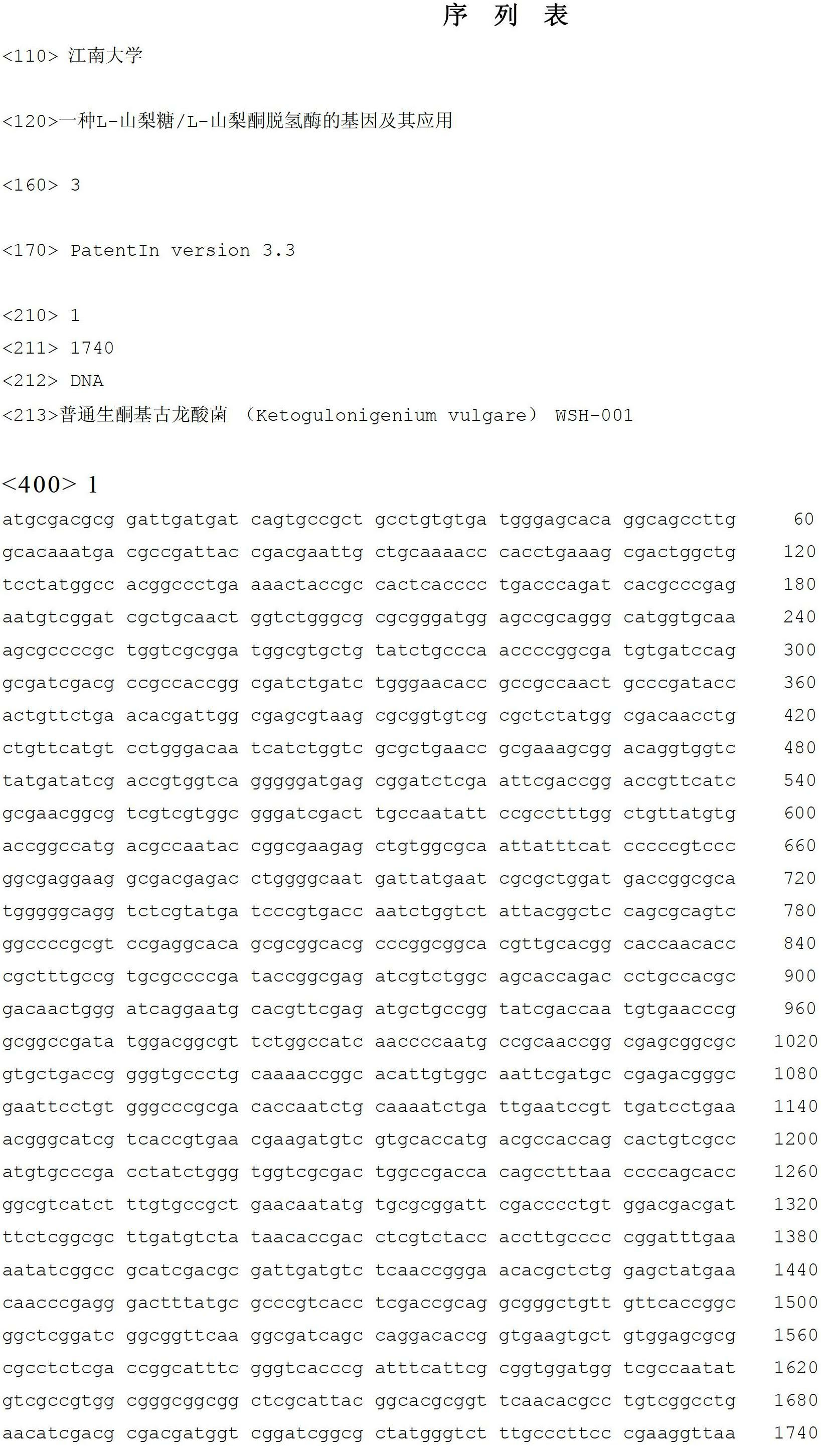 Gene and application of L-sorbose/L-sorbosone dehydrogenase